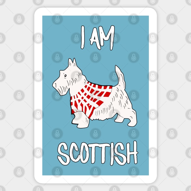 Scottish Terrier White Sticker by SandraKC